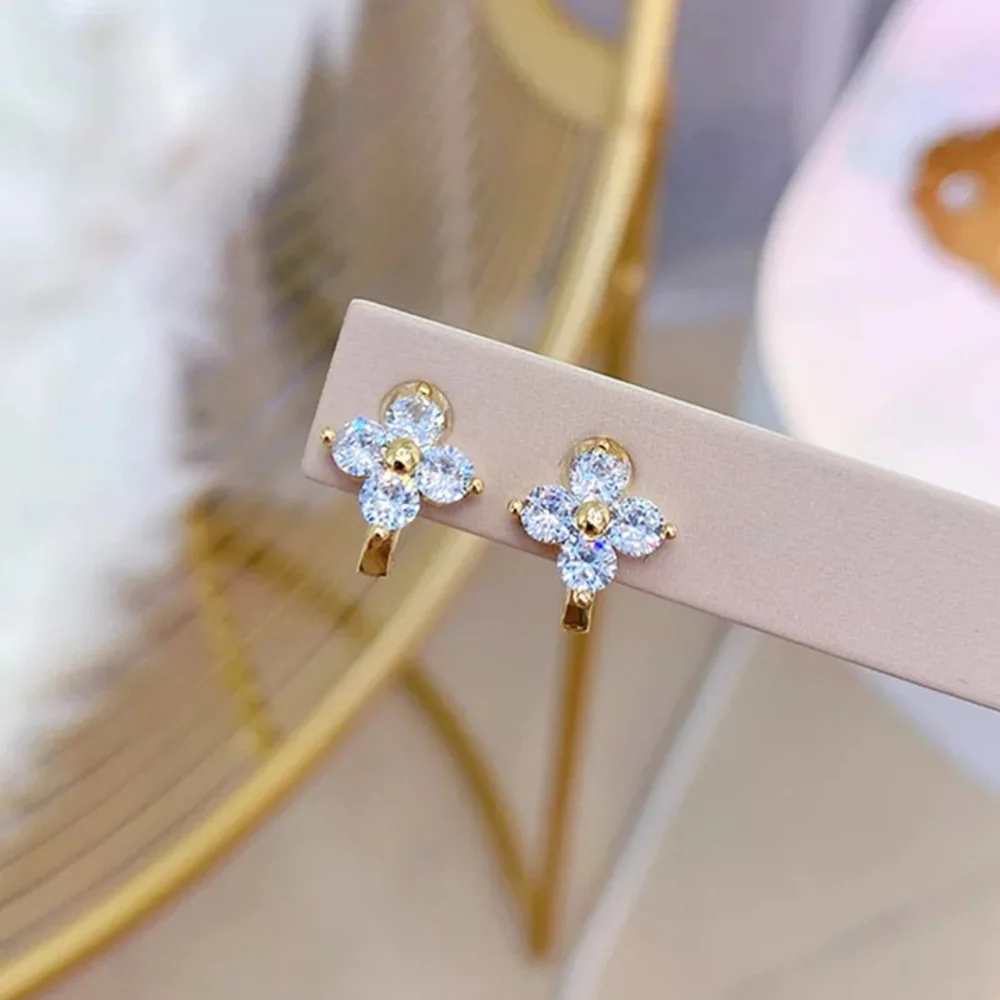 Cute Flower Hoop Earrings - Picture 1 of 4